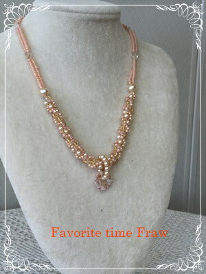 ビーズクロッシェ アクセサリーキット  ツインリングチャームネックレス ピーチ Fraw-305 堤まさみオリジナル 【KN】