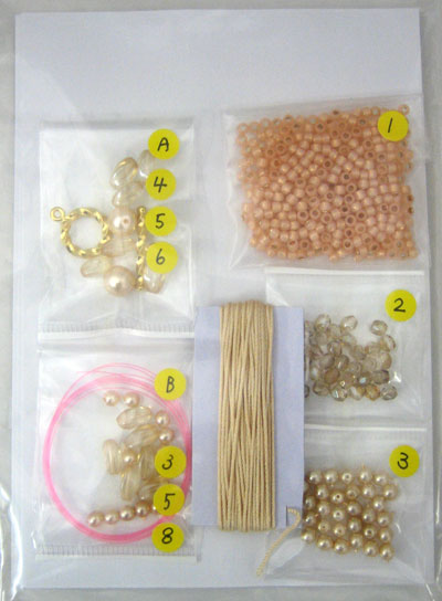 ビーズクロッシェ アクセサリーキット  ツインリングチャームネックレス ピーチ Fraw-305 堤まさみオリジナル 【KN】