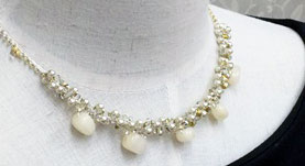 ビーズクロッシェ アクセサリーキット  天然石とシルク糸のネックレス Fraw-315 シャンパン 堤まさみオリジナル 【KN】