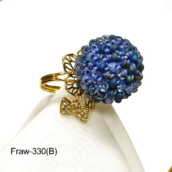 ビーズクロッシェ リング&ペンダントキット Candy&Candy Fraw-330(B)  ブルー【KN】 堤まさみオリジナル