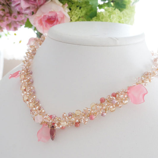 キット スプリングブライトループネックレス ピンク Fraw-334 堤まさみ オリジナル 【KN】  ビーズクロッシェ アクセサリーキット