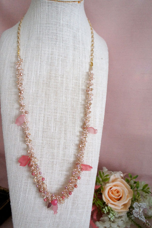 キット スプリングブライトループネックレス ピンク Fraw-334 堤まさみ オリジナル 【KN】  ビーズクロッシェ アクセサリーキット