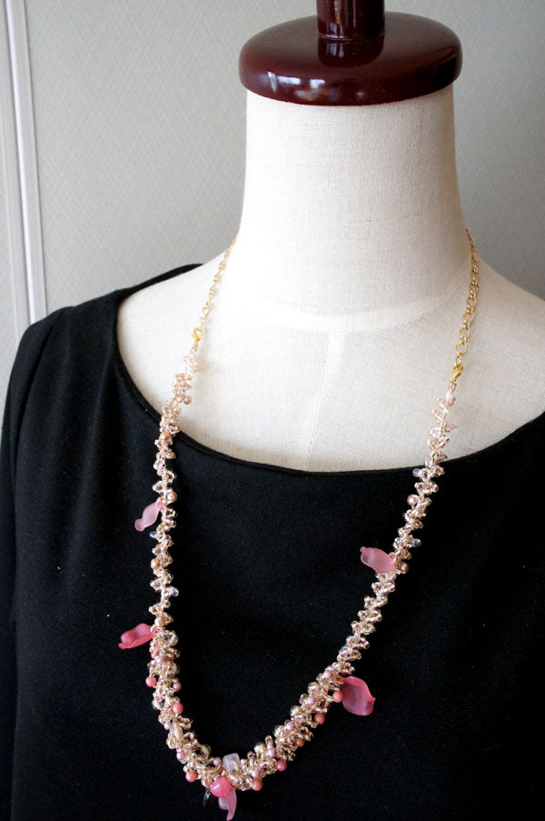 キット スプリングブライトループネックレス ピンク Fraw-334 堤まさみ オリジナル 【KN】  ビーズクロッシェ アクセサリーキット