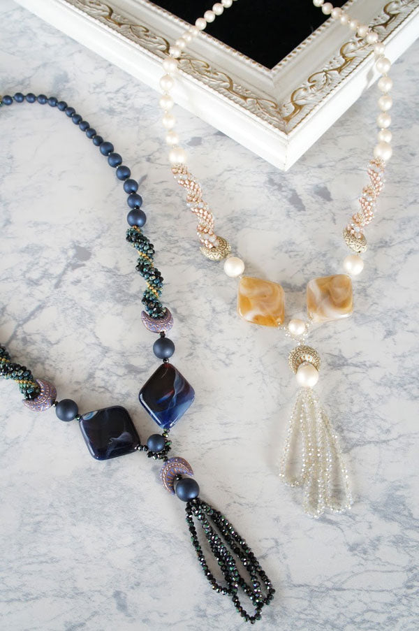 キット クロッシェで編むネックレス アラビアンホワイト Fraw-338 堤まさみ オリジナル 【KN】 ビーズクロッシェ