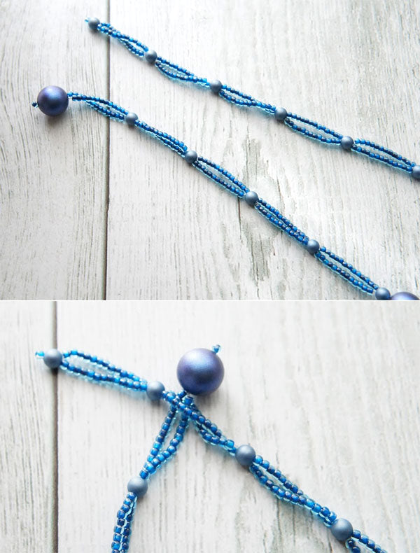 キット クロッシェで作るネックレス ダガールブルー Fraw-340 堤まさみ オリジナル 【KN】 ビーズクロッシェ
