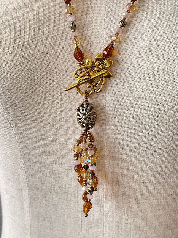 キット クロッシェで編む フリンジネックレス ブラウニー Fraw-343 堤まさみ オリジナル 【KN】 ビーズクロッシェ