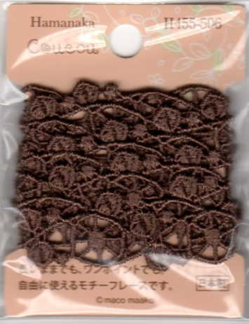 在庫限り Coucou モチーフレース  H455-506  ハマナカ 2F-B 【KN】 手芸 手作り ハンドメイド ブラウン