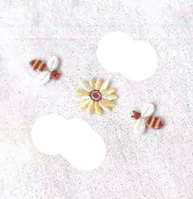 ワッペン 刺しゅう Bee H459-097 ハマナカ 【KY】【MI】hamanaka Little Garden