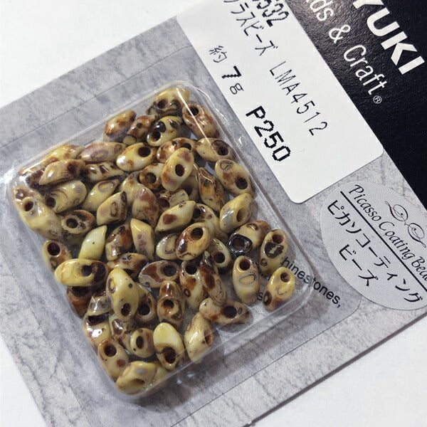 【店頭特価】ミユキ グラスビーズ ロングマガ玉ビーズ ピカソコーティング LMA4504 LMA4512【KN】: ハンドメイド ビーズ 資材 材料 アクセサリー