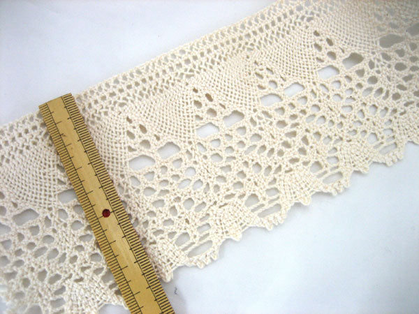 在庫処分 トーションレース6 幅8cm 長さ4m30cm 生成 ハマナカ 【KN】2F-C H804-971 430cm 手芸用レース