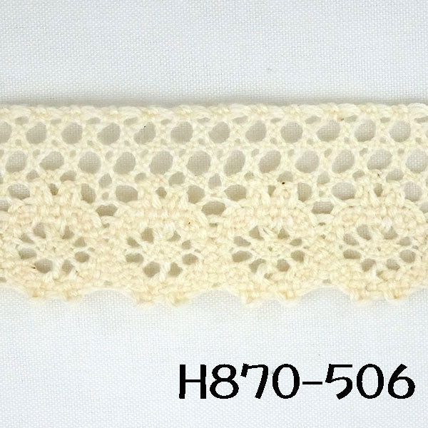 在庫処分 オーガニックトーションレース H870-506 幅2cm 長さ260cm ハマナカ 【KN】2F-C 手芸用レース キナリ 生成