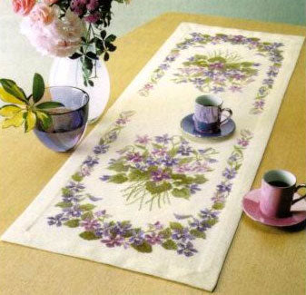 刺しゅうキット アスミレのテーブルセンター(ベージュ) 1189 オリムパス 【KY】 クロスステッチ