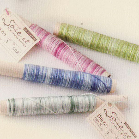 刺しゅう糸 ソワエ Soie et グラデーション  色A フジックス 【KY】: シルク100% 25番3本取り 15m