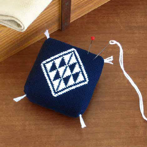 こぎんキット ピンクッション(紺) こぎん9 オリムパス【KY】 キット こぎん刺し