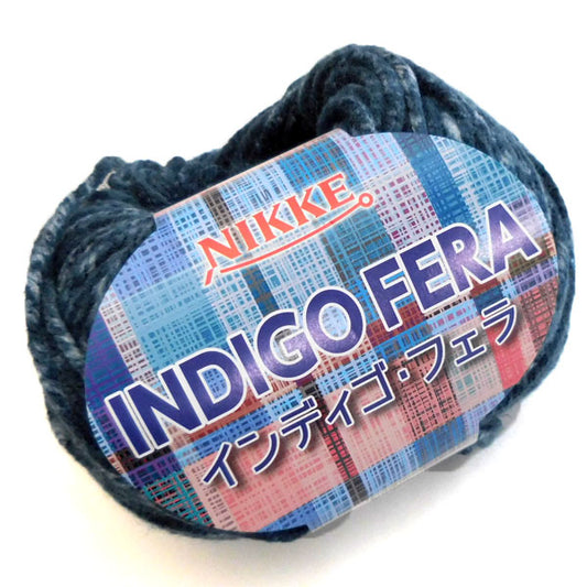 在庫限り ニッケビクター インディゴ・フェラ【KN】毛糸 編み物 セーター ベスト マフラー 並太