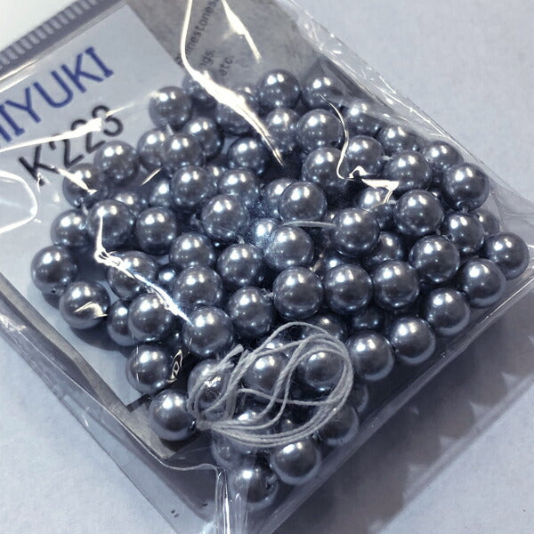 【店頭特価】ミユキ 丸パール k223 (グレー) 6mm 【KN】:  ハンドメイド ビーズ 資材 材料 アクセサリー