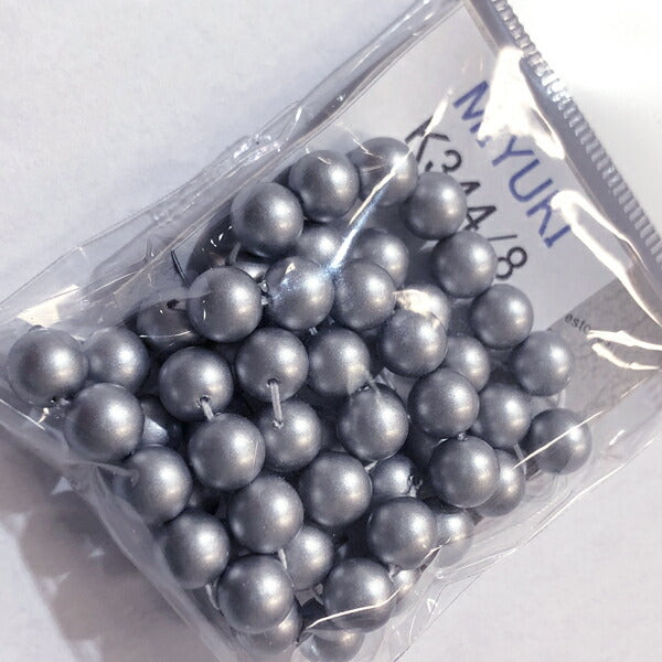 【店頭特価】ミユキ 丸パール  k344 (エナ銀) 8mm 【KN】: ハンドメイド ビーズ 資材 材料 アクセサリー