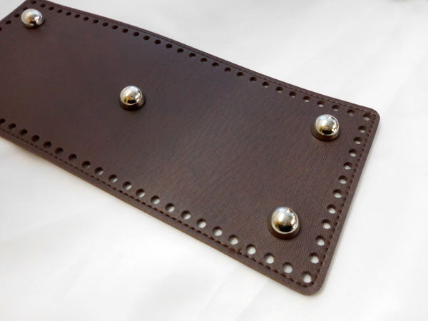 在庫限り イナズマ 底鋲付き毛糸用バッグ底 KBS-2413 #870焦茶 約10×24cm【KN】