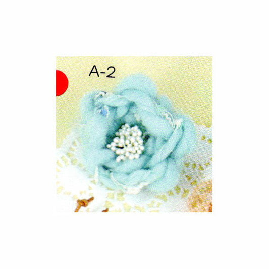 処分特価!お花のブローチ A-2 サックス シュクレのブローチキット 2F-E Les Plare×AVRIL 【KN】 ハンドメイド 手作り 手編み 編み物 キット 手芸