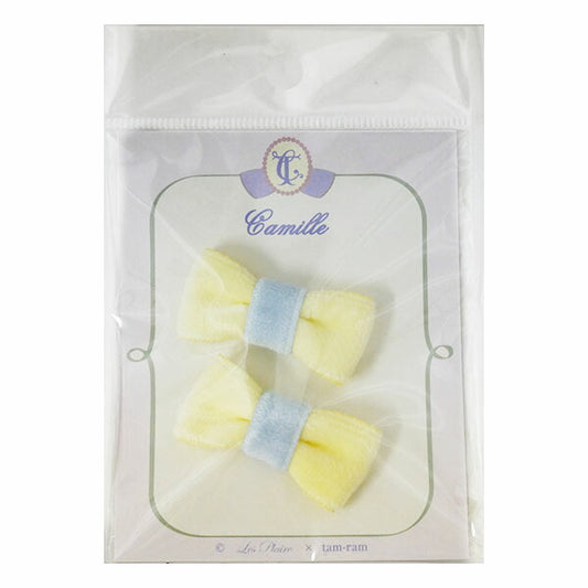 在庫限り!蝶リボン 別珍(S)イエロー LP-407-3 キンキ 2F-E 【KN】 2個入