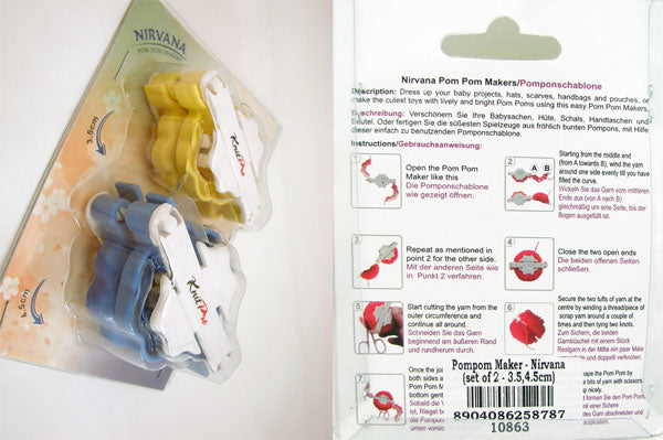 ニットプロ ポンポンメーカー 中セット (3.5&4.5cm) Nirbana 10863 【KN】 編み物 手あみ