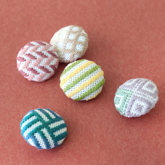 こぎんキット まほろば くるみボタン こぎん105 オリムパス【KY】 キット こぎん刺し 5個セット 手作り ボタン