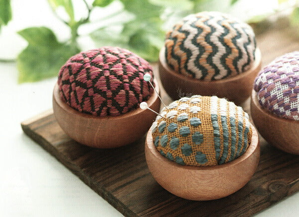 ウッドボウル HC-2 オリムパス 【KY】 こぎん刺し 刺しゅう ピンクッション ウッドボウル