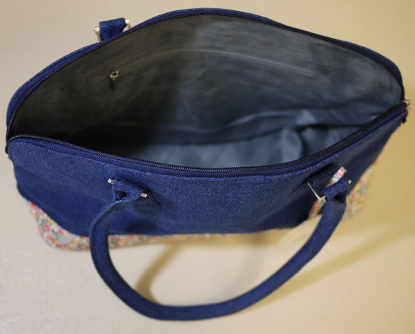 ショルダーバッグ 収納付ファブリックケース Shoulder Bag12812ニットプロ【KN】Bloom Collection (Denim + Floral print) 編み物 手あみ