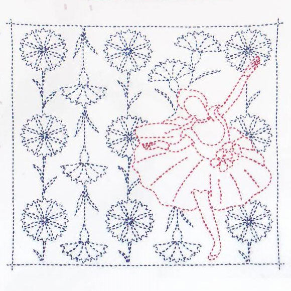 刺し子キット 花ふきん France 踊り子と矢車菊 KSW-018 チューリップ 【KY】 Tulip 刺し子 手芸 手づくり