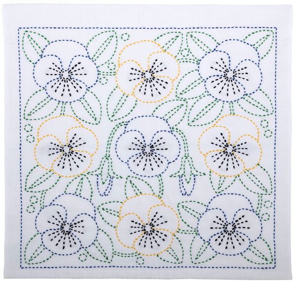 刺し子キット 花ふきん Mexico パンジー KSW-023 チューリップ 【KY】 Tulip 刺し子 手芸 手づくり