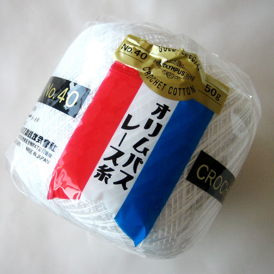 金票 #40 レース糸 50g 白(801) オリムパス 【KY】 40番 サマーヤーン 春夏 毛糸 編み物 レース編み