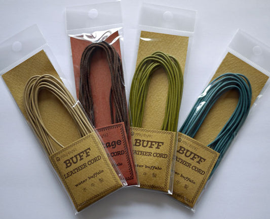 バフレザーコード 1.5mm 2.5m巻 メルヘンアート 【KY】 Buff leather 丸革 革ひも 牛革 レザーコード
