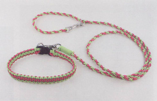 キット アウトドアコードでつくる くびわ&リード 3491 マゼンタ×イエローグリーン メルヘンアート 【KN】 首輪 リード 手作り