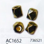 メタルビーズ 多面4mm サイズ:5mm(穴の大きさ:約2.0mm) ゴールド AC1652 メルヘンアート 【KY】