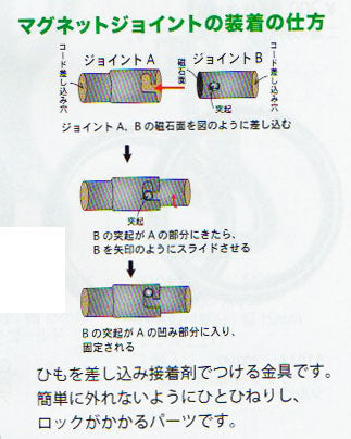 マグネットジョイント シルバー 5mm S1052  メルヘンアート 【KY】 ひもをマグネットで止めるパーツです