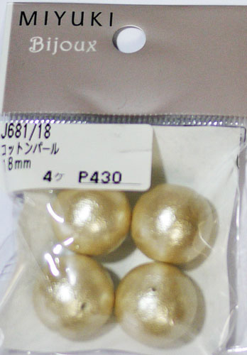 ミユキ コットンパール キスカ 18mm J681-18  【KN】  2M 4個入