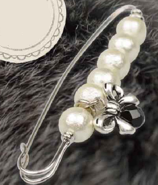 キット コットンパール ピンブローチ リボン&シルバー BFK-331 ミユキ 【KY】 MIYUKI ビーズキット カブトピン ショールピン