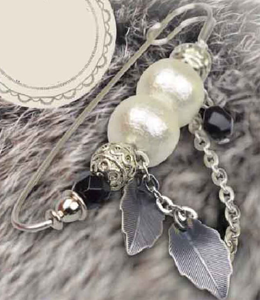 キット コットンパール ピンブローチ  リーフ&イブシ  BFK-333 ミユキ 【KY】 MIYUKI ビーズキット カブトピン ショールピン