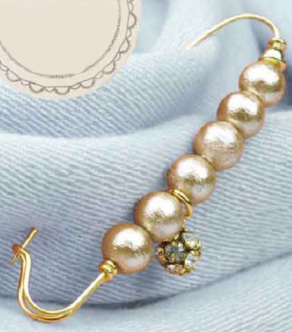 キット コットンパール ピンブローチ ロンデル&ゴールド BFK-334 ミユキ 【KY】 MIYUKI ビーズキット カブトピン ショールピン