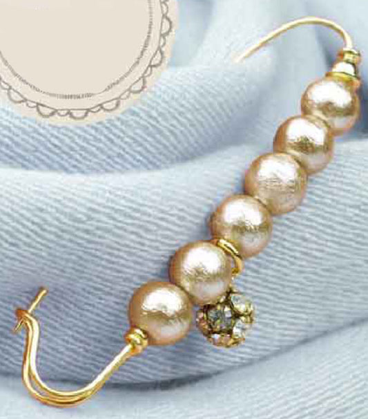 キット コットンパール ピンブローチ  ロンデル&ゴールド  BFK-334 ミユキ 【KY】 MIYUKI ビーズキット カブトピン ショールピン