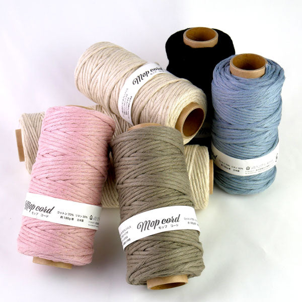 モップコード 4mm 約50m 色 メルヘンアート 【KY】 サマーヤーン ロープ マクラメ 毛糸 編み物