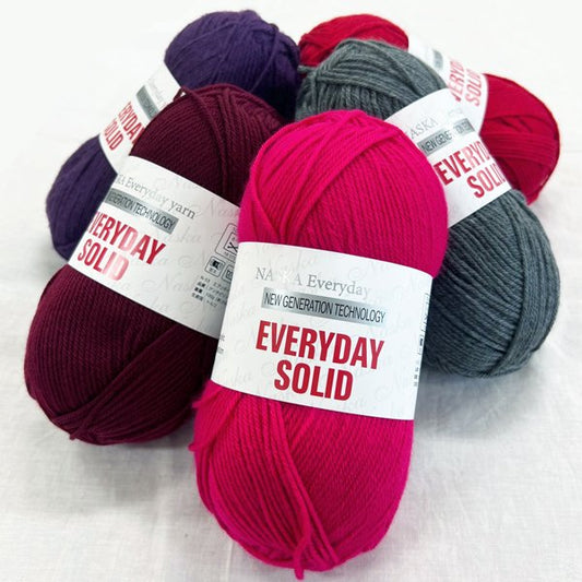 エブリデイソリッド 色A ナスカ 内藤商事【KY】N-53 毛糸 編み物 100g アンチピリング 並太