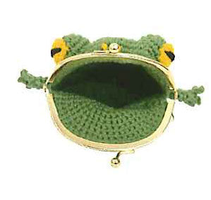 キット かえるのがまぐち HT-15A(3448) 黄緑 内藤商事 【KN】 編みぐるみ あみぐるみ 毛糸 編み物 エルタデザイン