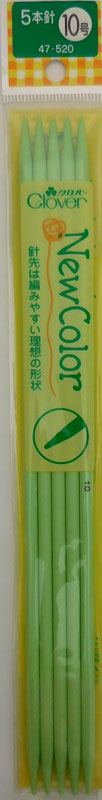 【在庫限り】 ニューカラー 5本針(6~15号) 25cm 棒針 クロバー 【KN】 4H