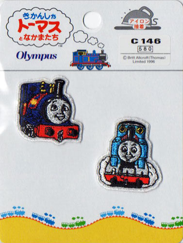 ワッペン トーマス 2個セット C-146 オリムパス 刺しゅう 【KY】 きかんしゃトーマス となかまたち アイロン接着 きかんしゃトーマス