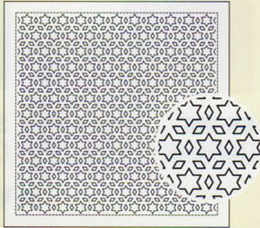 花ふきん 布パック 一目刺し 星と三つ菱 H-1020 (布地:白) オリムパス 【KY】 Olympus 刺し子 手芸 手づくり