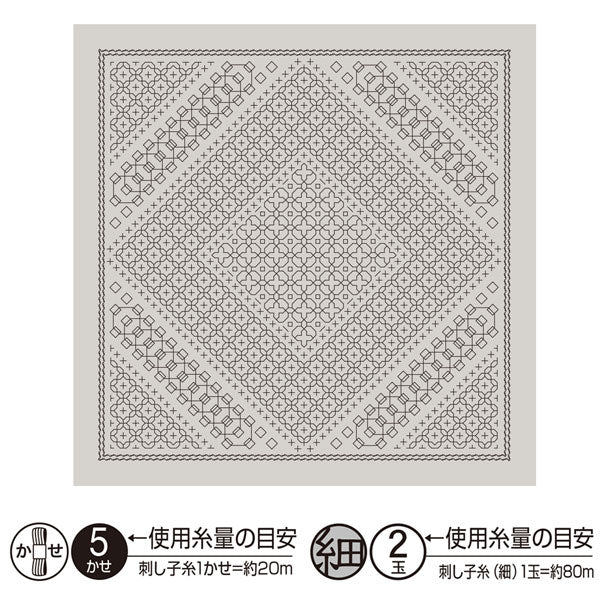 花ふきん 布パック Morning glory モーニンググローリー H-13109 (布地:Pale Gray) オリムパス 【KY】 La bouquetiere Olympus 刺し子 手芸