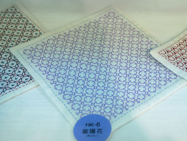 刺し子キット ハンカチ iine 紫陽花 HK-6 (布地:白) オリムパス 【KY】ガーゼハンカチ 刺し子 キット刺し子