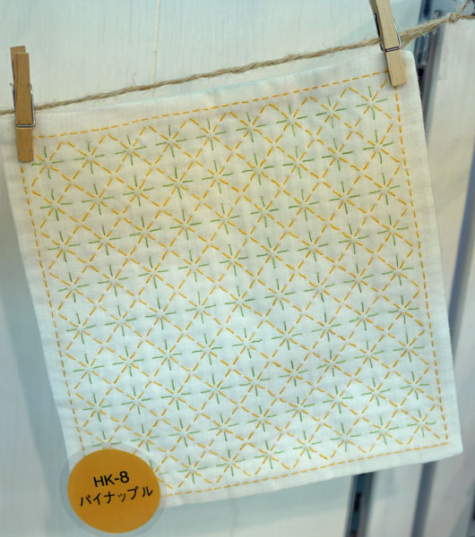 刺し子キット ハンカチ iine パイナップル HK-8 (布地:白) オリムパス 【KY】ガーゼハンカチ 刺し子 キット刺し子