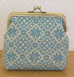 こぎんキット がま口ポーチ 角型(ベージュ) こぎん38 オリムパス【KY】 キット こぎん刺し